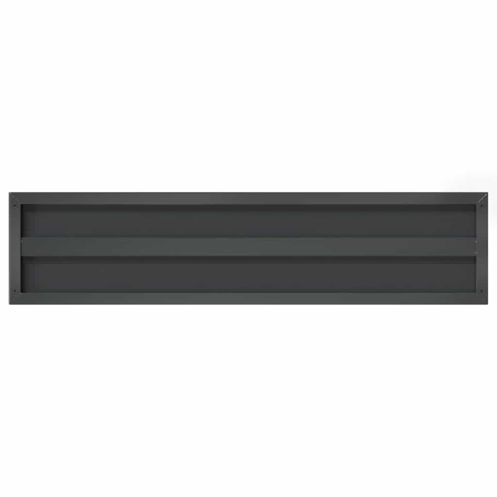 Zidne police 2 kom 100x23,5 cm crne nehrđajući čelik