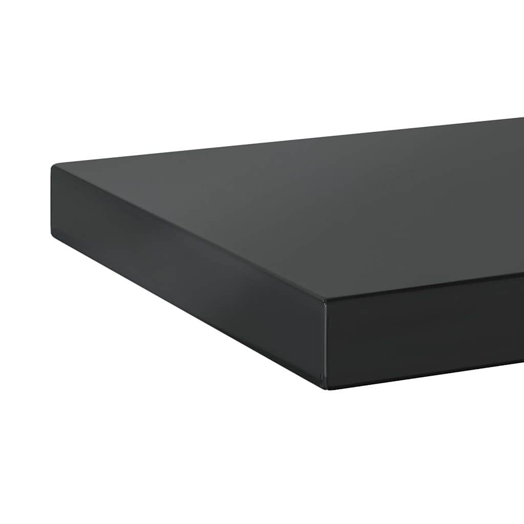 Zidne police 2 kom 100x23,5 cm crne nehrđajući čelik