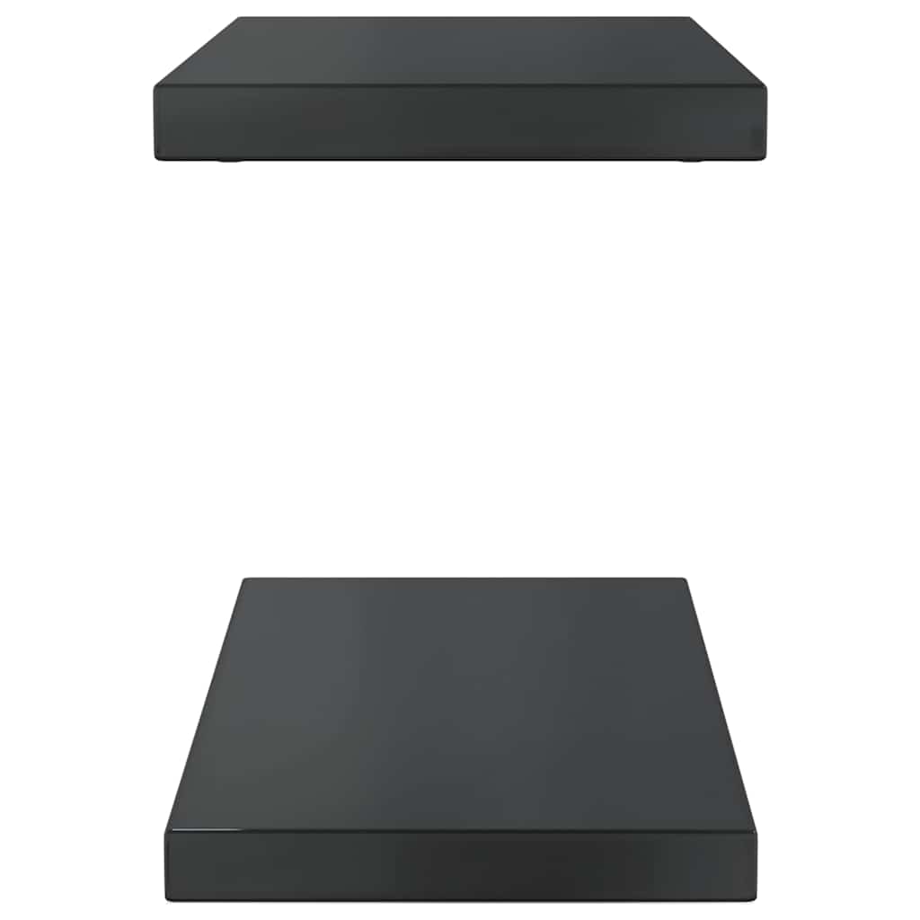 Zidne police 2 kom 50x23,5 cm crne nehrđajući čelik