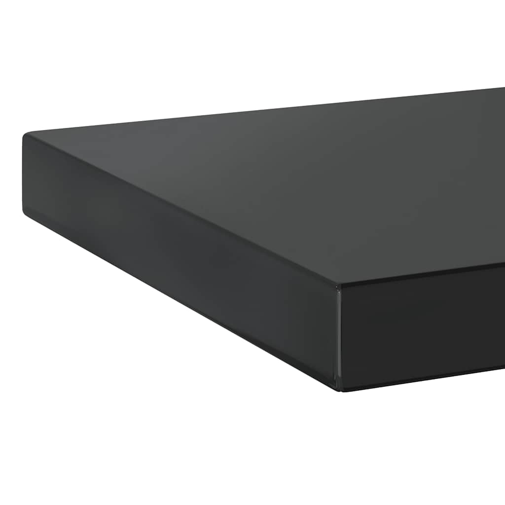 Zidne police 2 kom 50x23,5 cm crne nehrđajući čelik