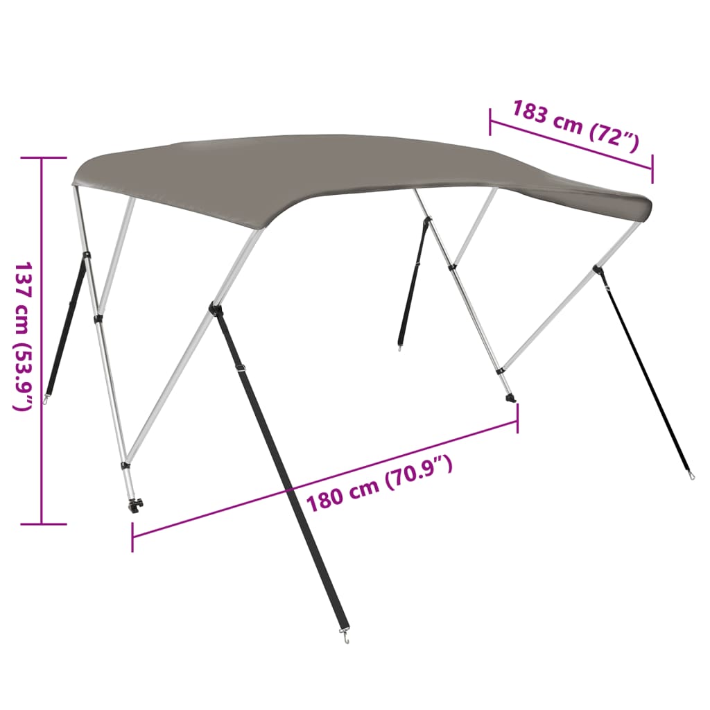 Tenda bimini s 3 luka siva 183x180x137 cm