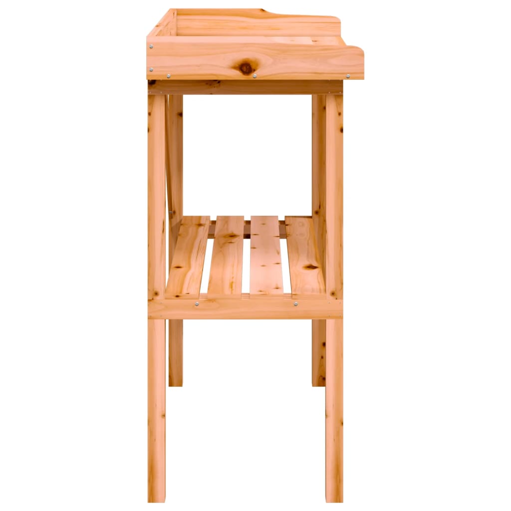 Stol za biljke s policom smeđi 78x38x82,5 cm masivna jelovina