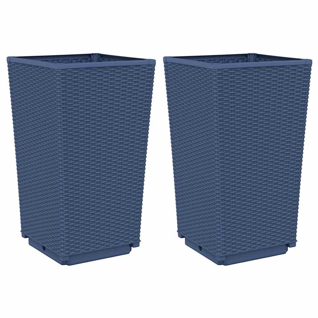 Vrtne sadilice 2 kom plava siva 32,5 x 32,5 x 57 cm PP