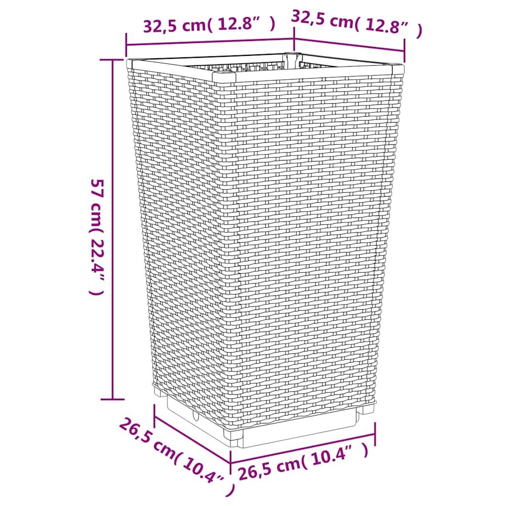 Vrtne sadilice 2 kom plava siva 32,5 x 32,5 x 57 cm PP