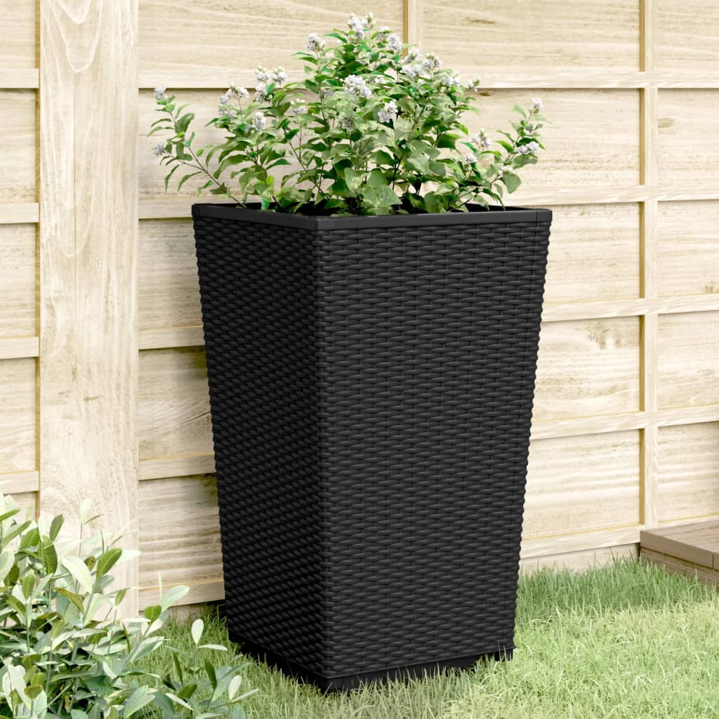 Vrtne sadilice 2 kom crne 32,5 x 32,5 x 57 cm od PP-a