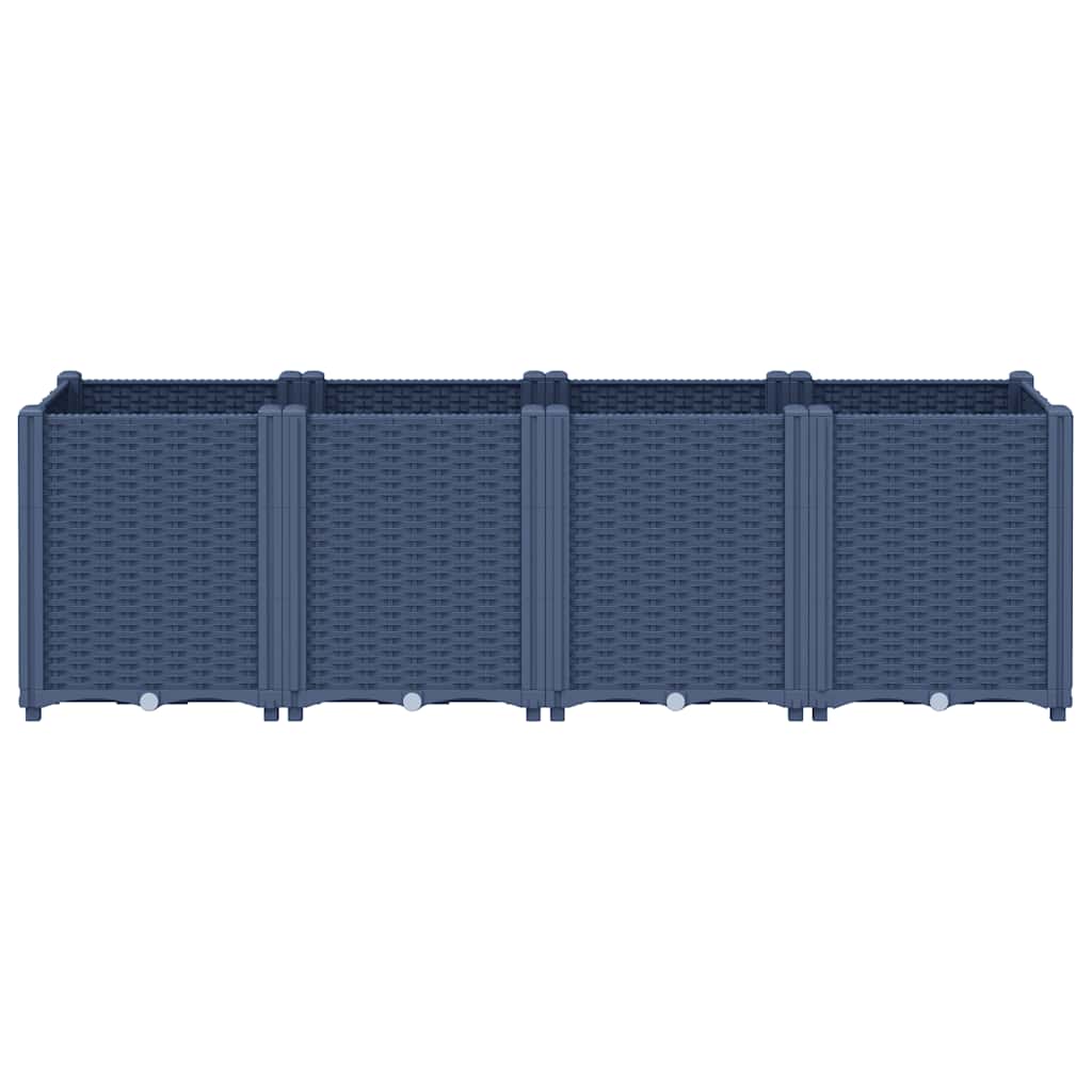 Vrtna sadilica plava siva 160 x 40 x 53 cm od PP-a