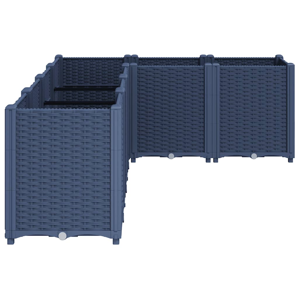 Vrtna sadilica plava siva 160 x 120 x 53 cm PP