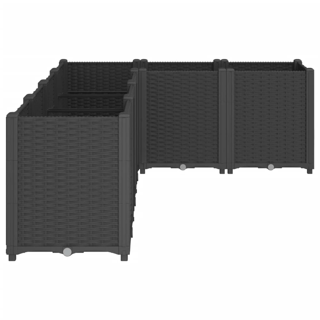 Vrtna sadilica crna 160 x 120 x 53 cm PP