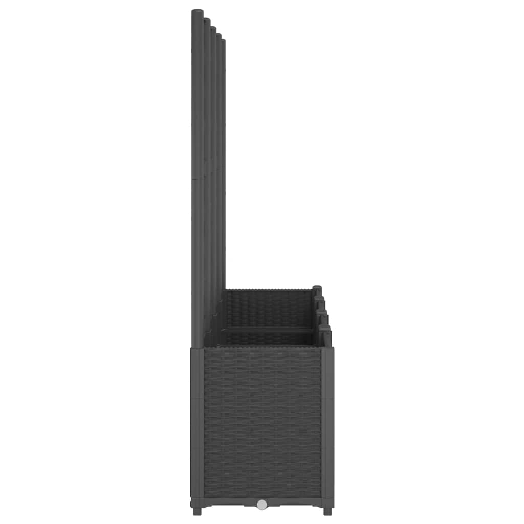 Vrtna sadilica s rešetkom crna 160 x 40 x 140 cm PP