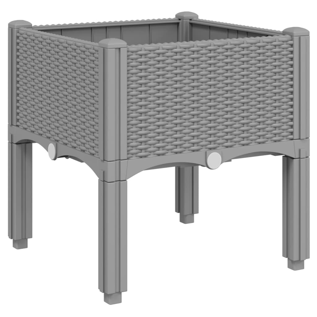Vrtna sadilica s nogama svjetlosiva 40 x 40 x 42 cm PP