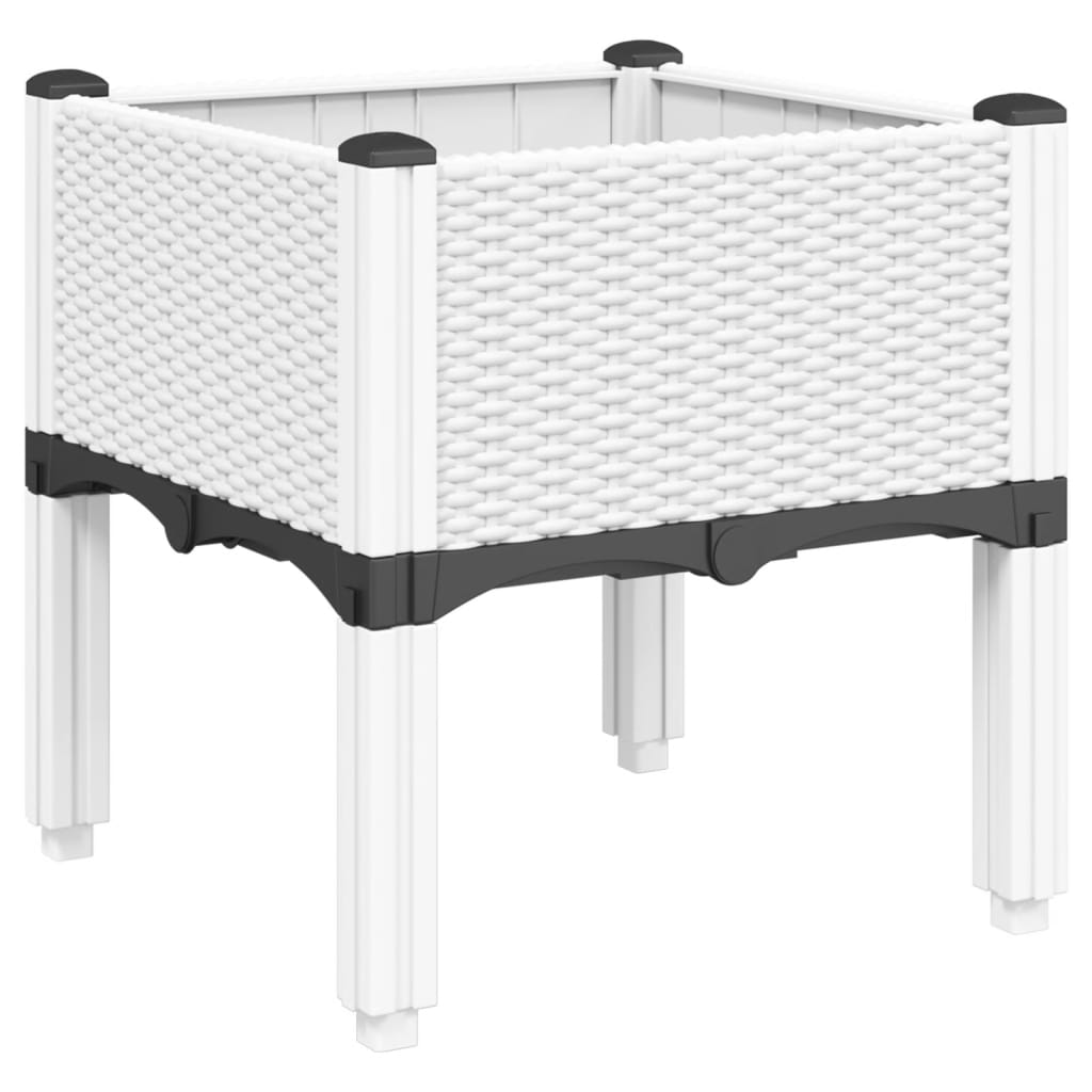Vrtna sadilica s nogama bijela 40 x 40 x 42 cm PP