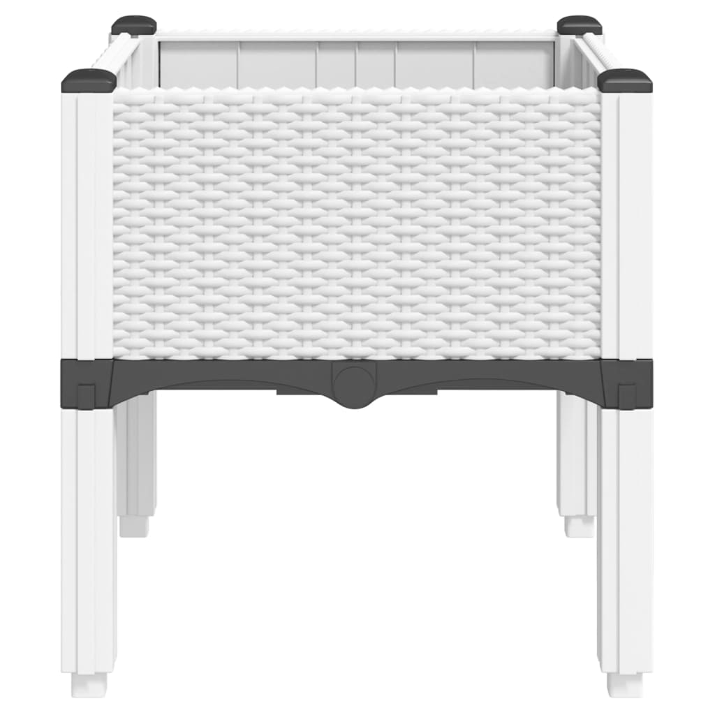 Vrtna sadilica s nogama bijela 40 x 40 x 42 cm PP