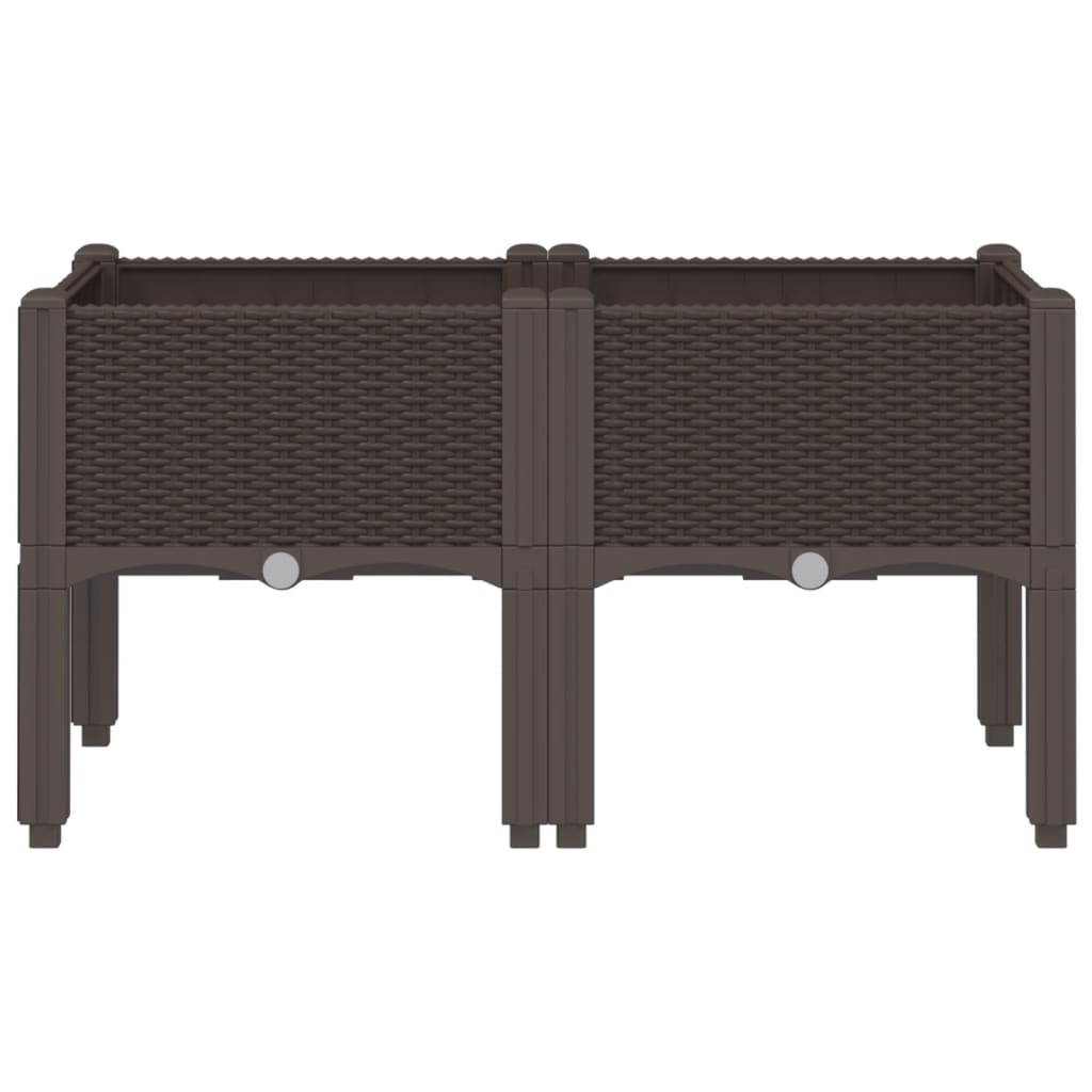 Vrtna sadilica s nogama smeđa 80 x 40 x 42 cm PP