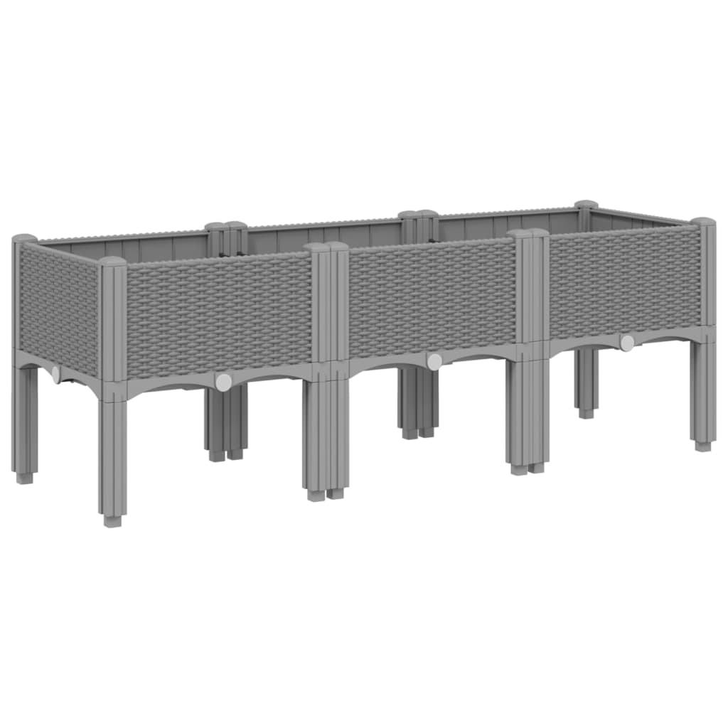 Vrtna sadilica s nogama svjetlosiva 120 x 40 x 42 cm PP