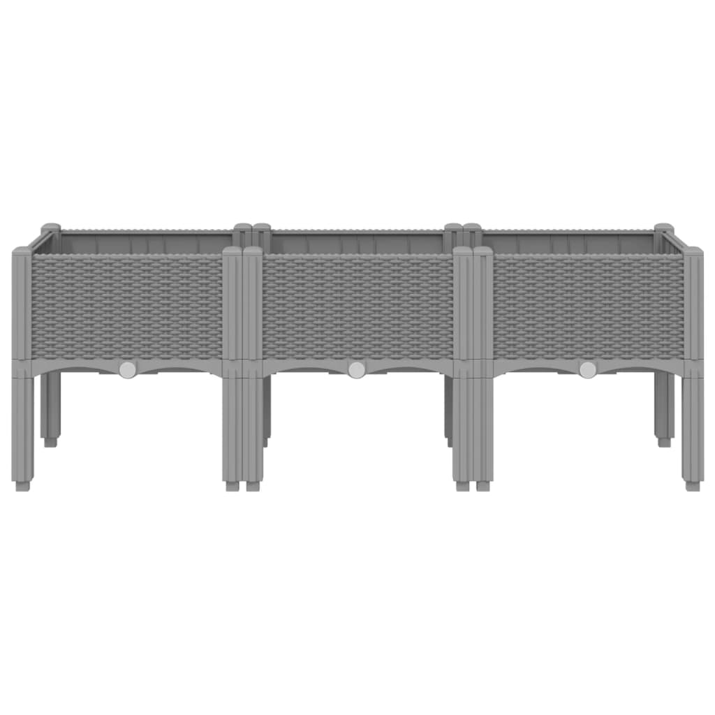 Vrtna sadilica s nogama svjetlosiva 120 x 40 x 42 cm PP