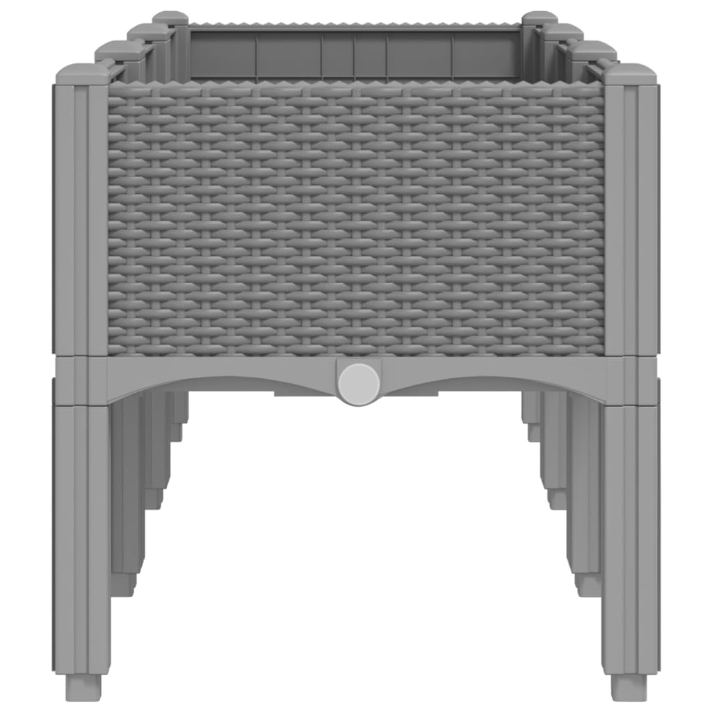 Vrtna sadilica s nogama svjetlosiva 120 x 40 x 42 cm PP
