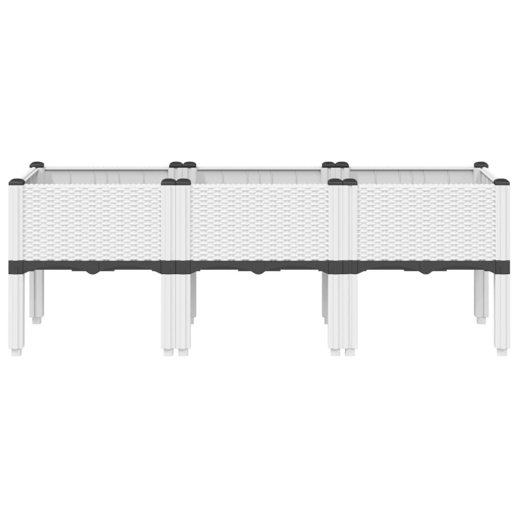 Vrtna sadilica s nogama bijela 120 x 40 x 42 cm PP