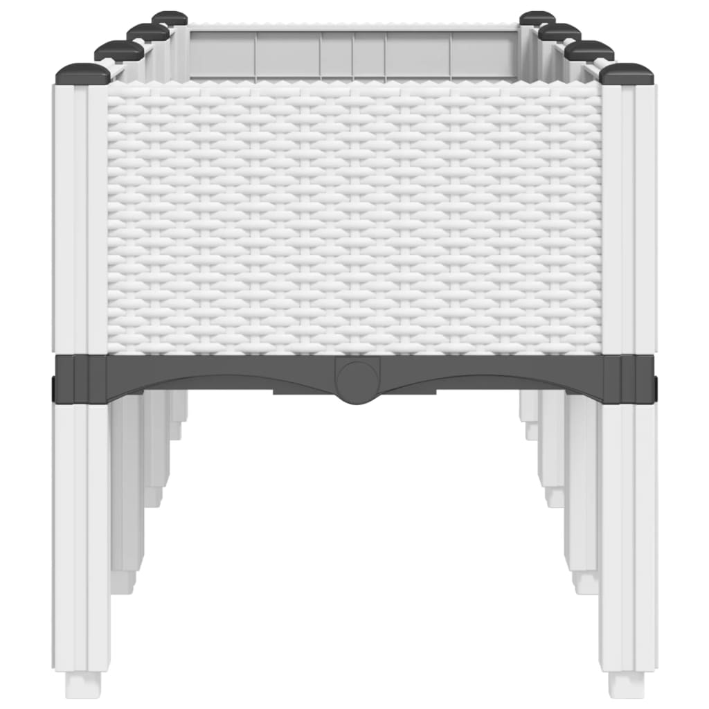 Vrtna sadilica s nogama bijela 120 x 40 x 42 cm PP