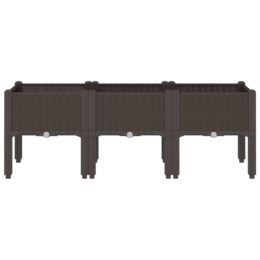 Vrtna sadilica s nogama smeđa 120 x 40 x 42 cm PP
