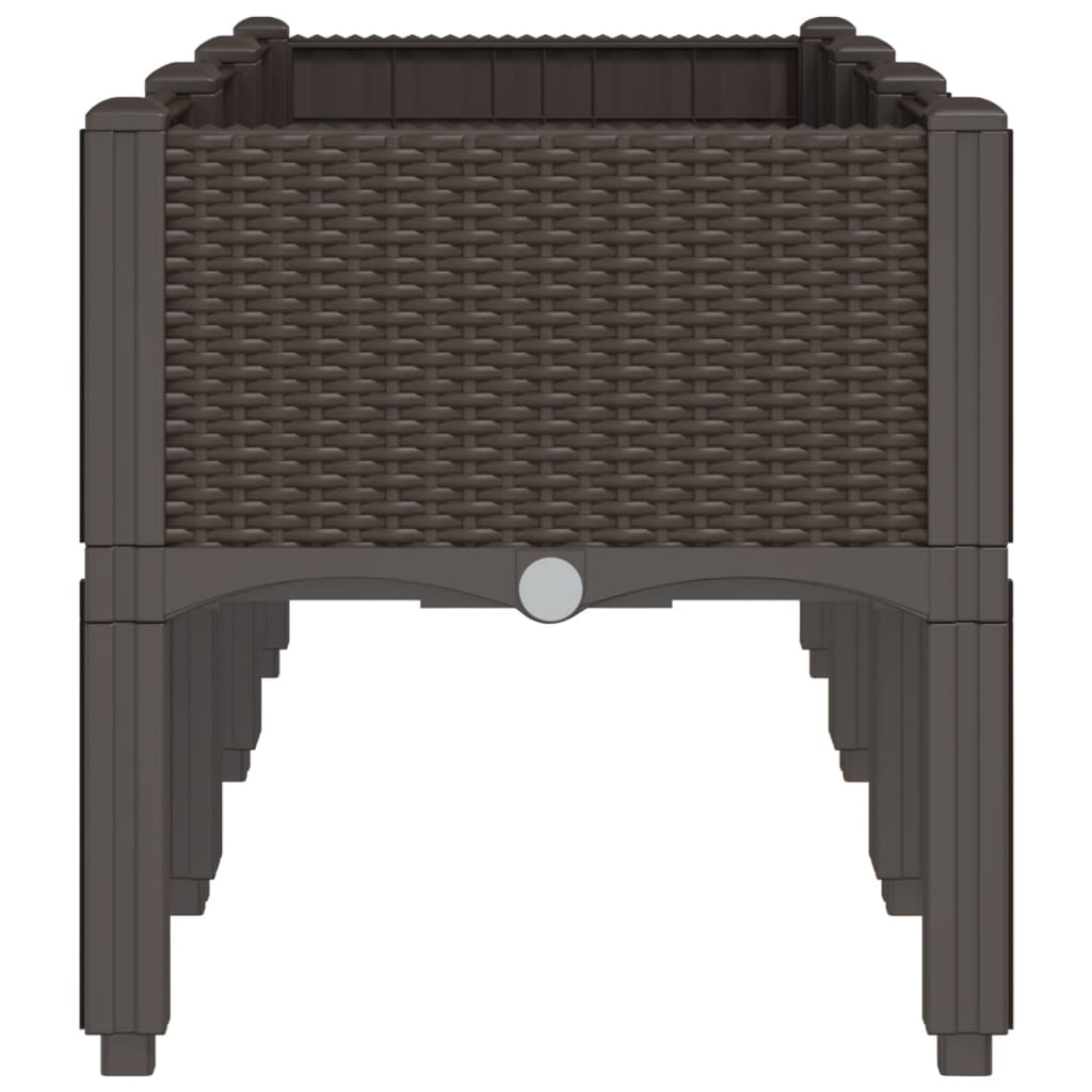 Vrtna sadilica s nogama smeđa 120 x 40 x 42 cm PP