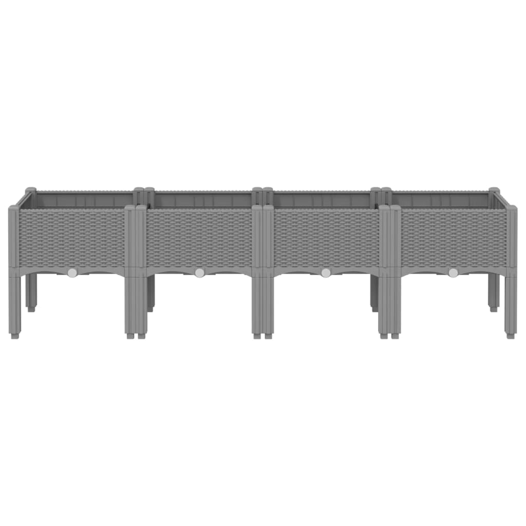 Vrtna sadilica s nogama svjetlosiva 160 x 40 x 42 cm PP