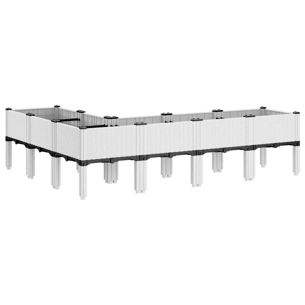 Vrtna sadilica s nogama bijela 160 x 120 x 42 cm PP