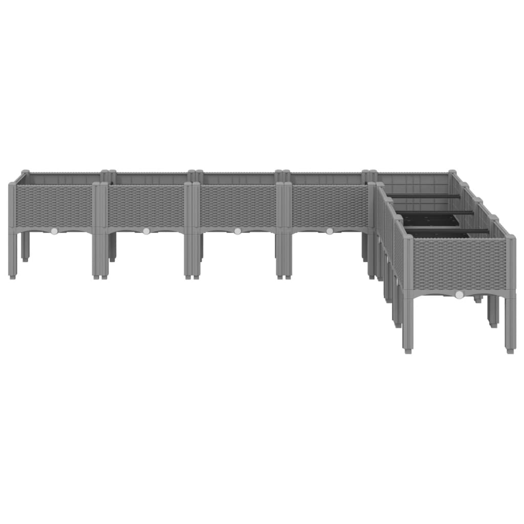 Vrtna sadilica s nogama svjetlosiva 200 x 160 x 42 cm PP