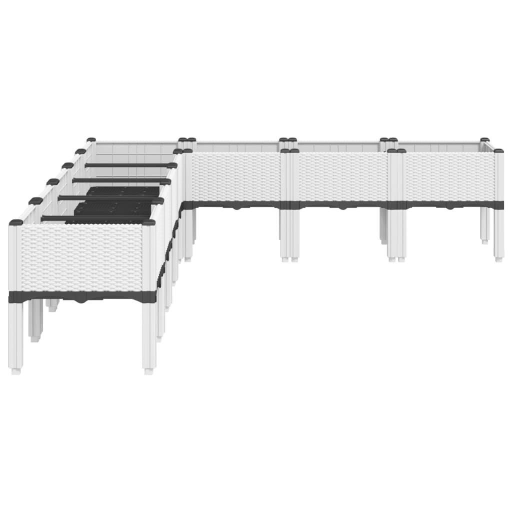 Vrtna sadilica s nogama bijela 200 x 160 x 42 cm PP