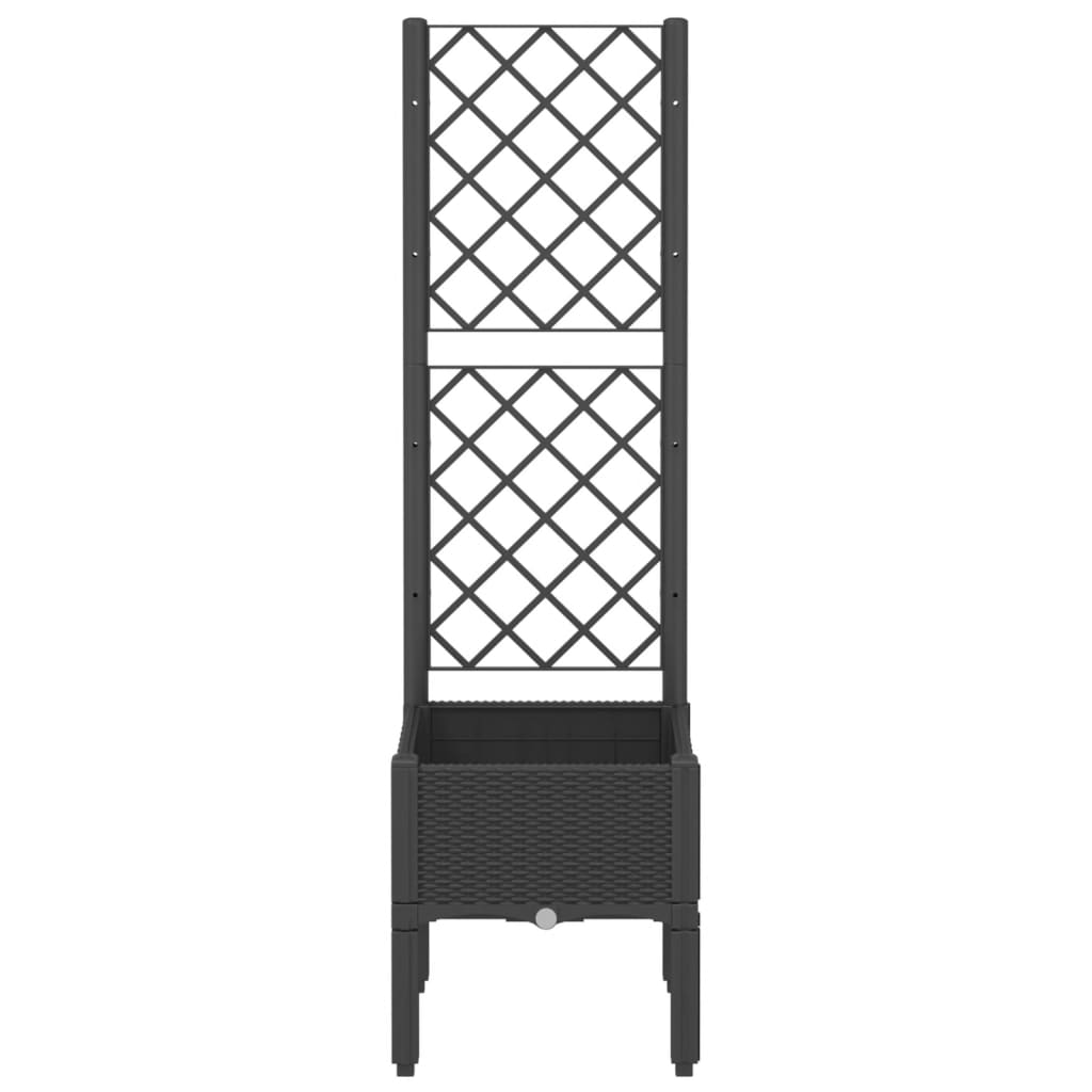 Vrtna sadilica s rešetkom crna 40 x 40 x 142 cm PP