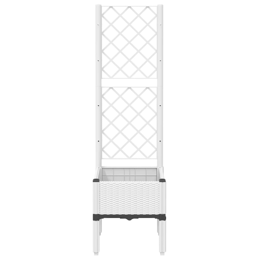 Vrtna sadilica s rešetkom bijela 40 x 40 x 142 cm PP