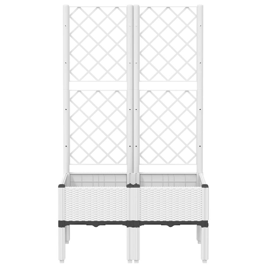 Vrtna sadilica s rešetkom bijela 80 x 40 x 142 cm PP