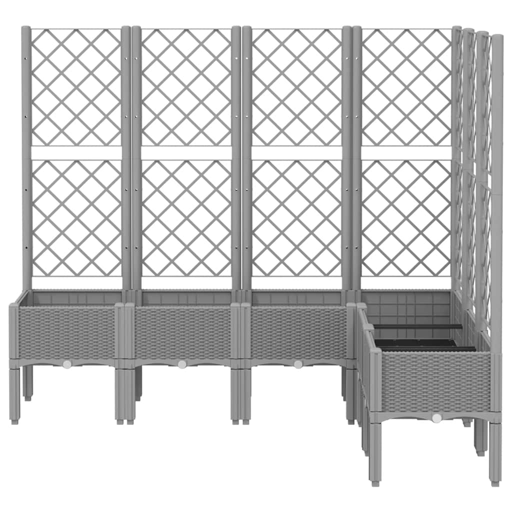 Vrtna sadilica s rešetkom svjetlosiva 160x120x142 cm PP