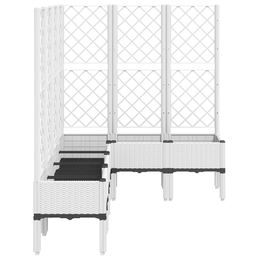 Vrtna sadilica s rešetkom bijela 160 x 120 x 142 cm PP