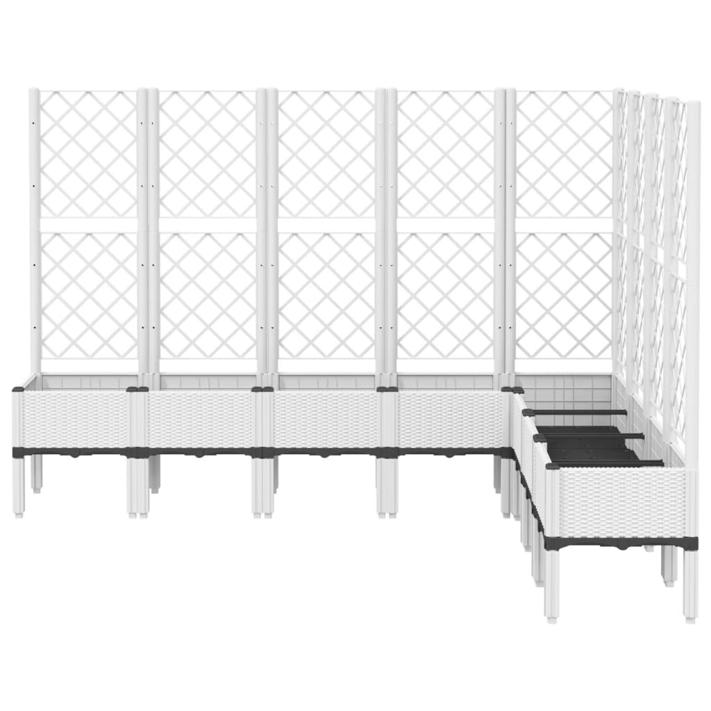 Vrtna sadilica s rešetkom bijela 200 x 160 x 140 cm PP