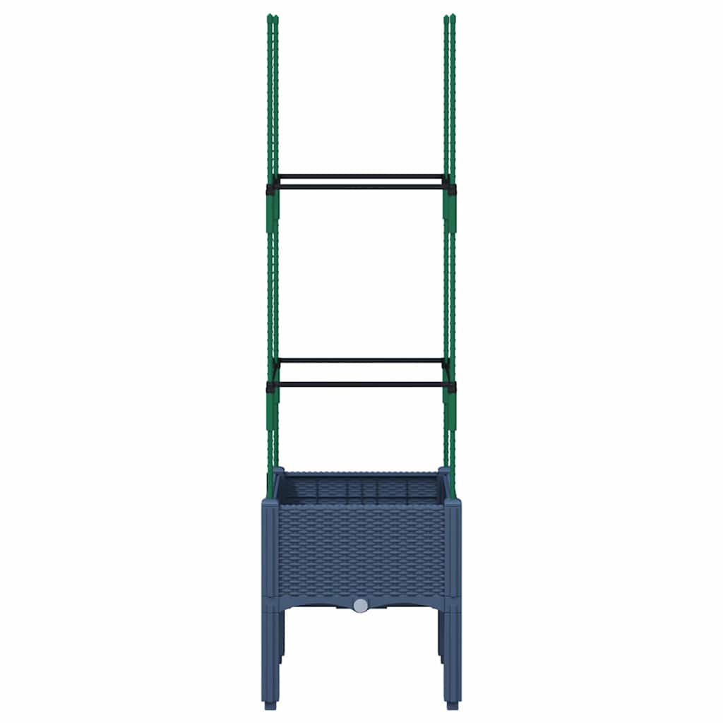 Vrtna sadilica s rešetkom plava siva 40 x 40 x 142,5 cm PP