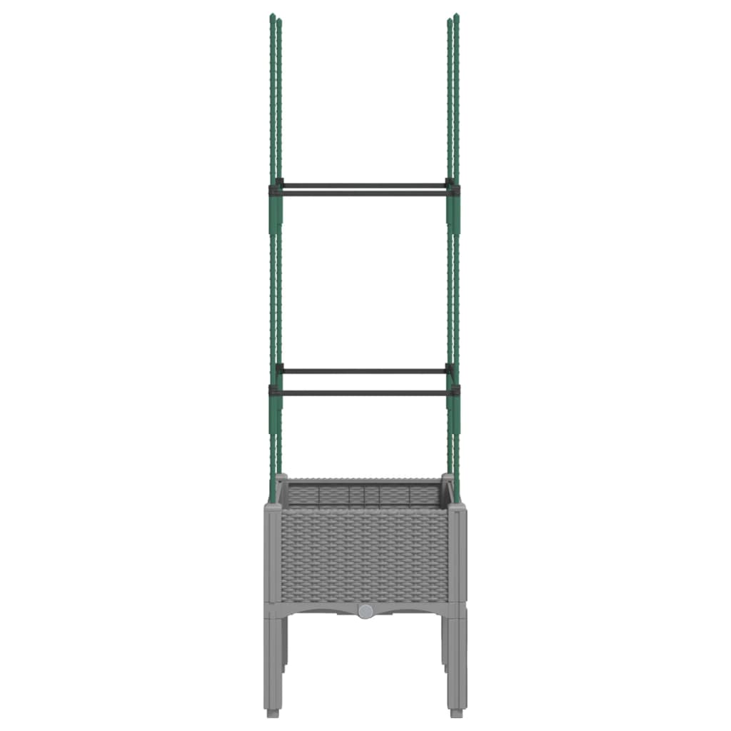 Vrtna sadilica s rešetkom svjetlosiva 40 x 40 x 142,5 cm PP