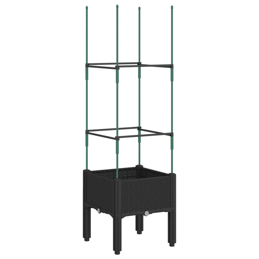 Vrtna sadilica s rešetkom crna 40 x 40 x 142,5 cm PP
