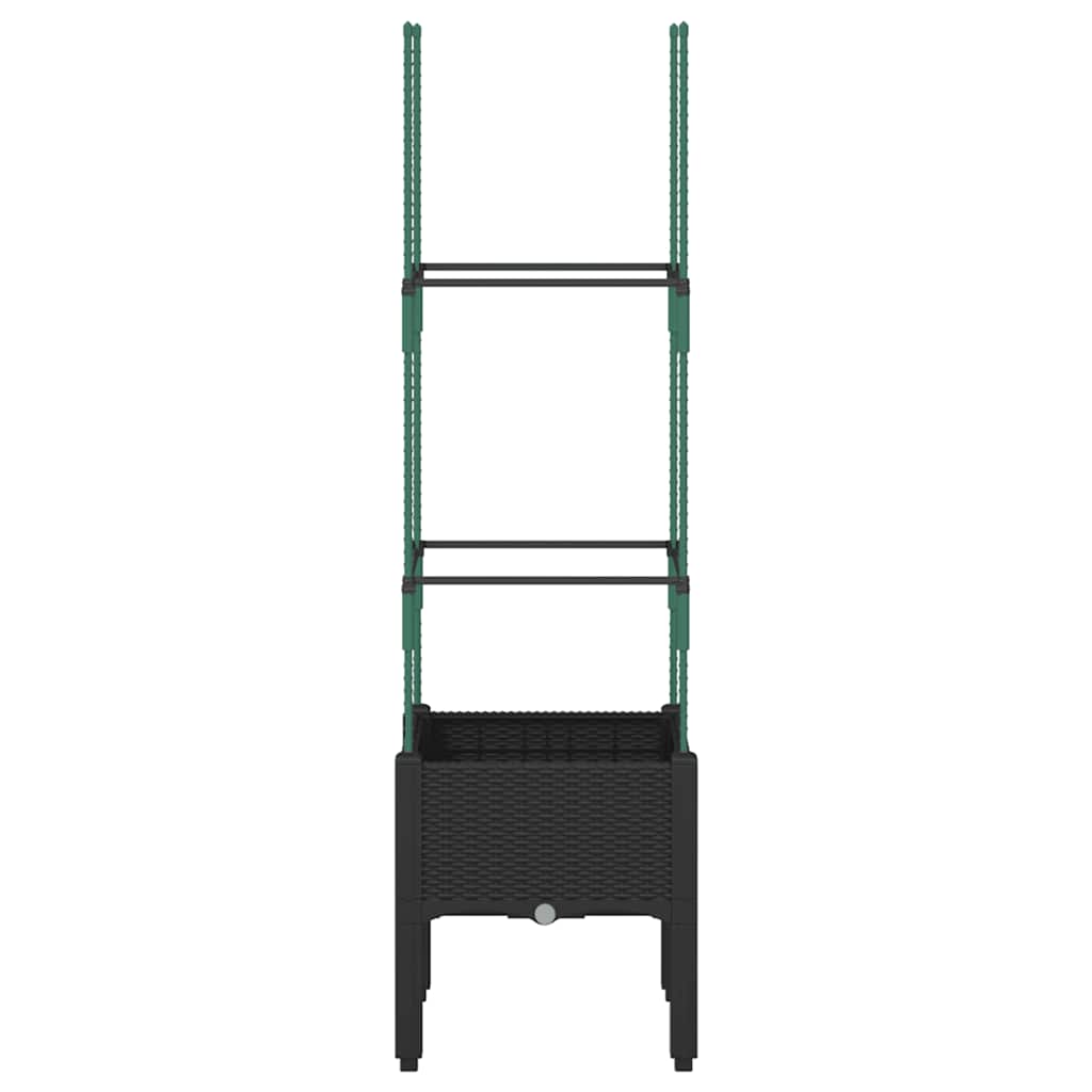 Vrtna sadilica s rešetkom crna 40 x 40 x 142,5 cm PP