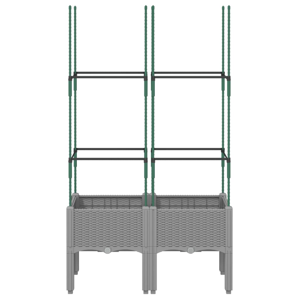Vrtna sadilica s rešetkom svjetlosiva 80 x 40 x 142,5 cm PP