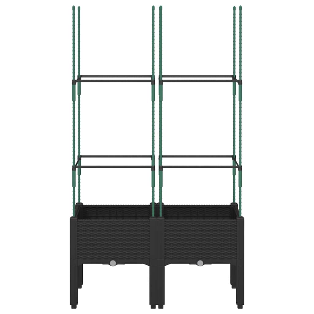 Vrtna sadilica s rešetkom crna 80 x 40 x 142,5 cm PP
