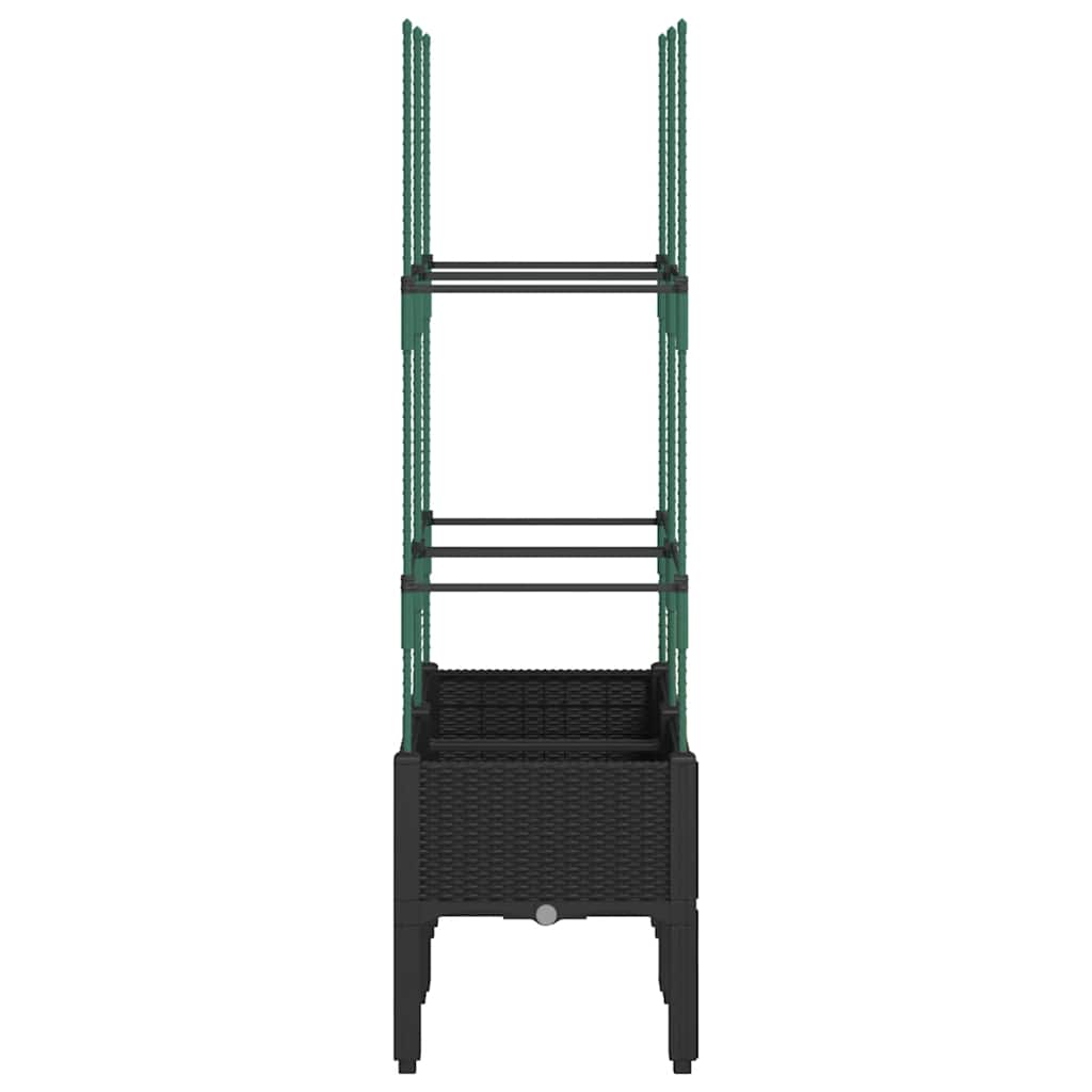 Vrtna sadilica s rešetkom crna 80 x 40 x 142,5 cm PP