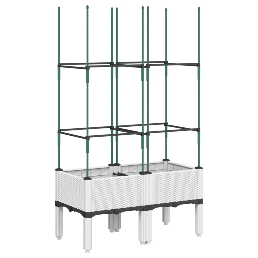 Vrtna sadilica s rešetkom bijela 80 x 40 x 142,5 cm PP