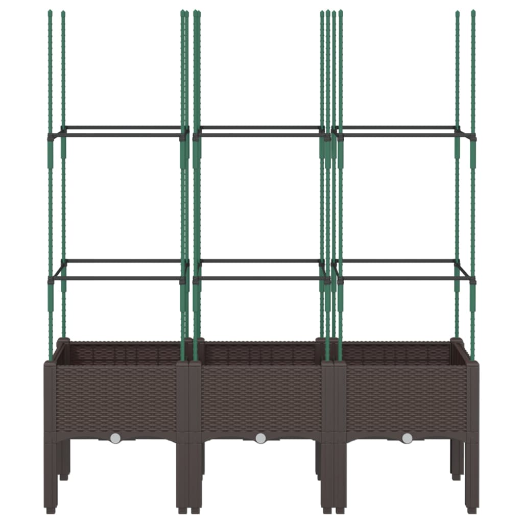 Vrtna sadilica s rešetkom smeđa 120 x 40 x 142,5 cm PP