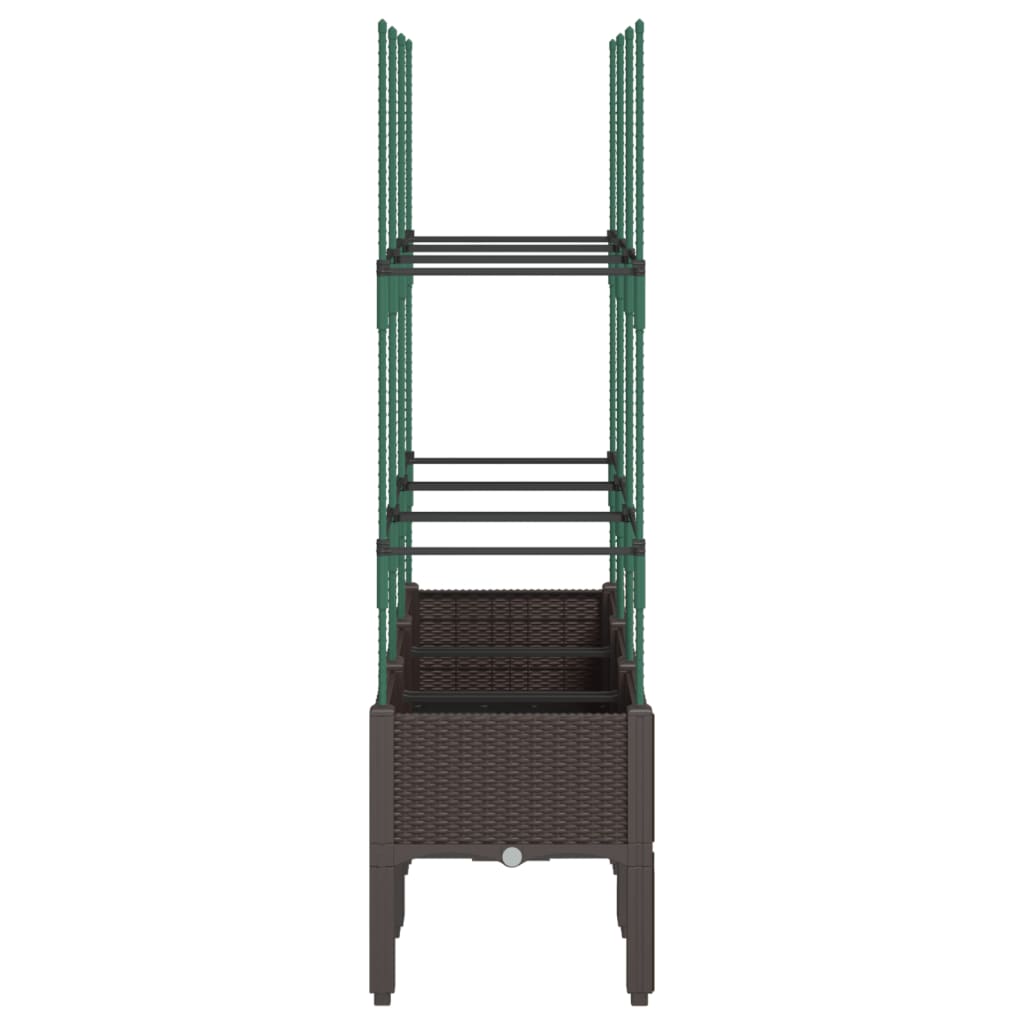 Vrtna sadilica s rešetkom smeđa 120 x 40 x 142,5 cm PP