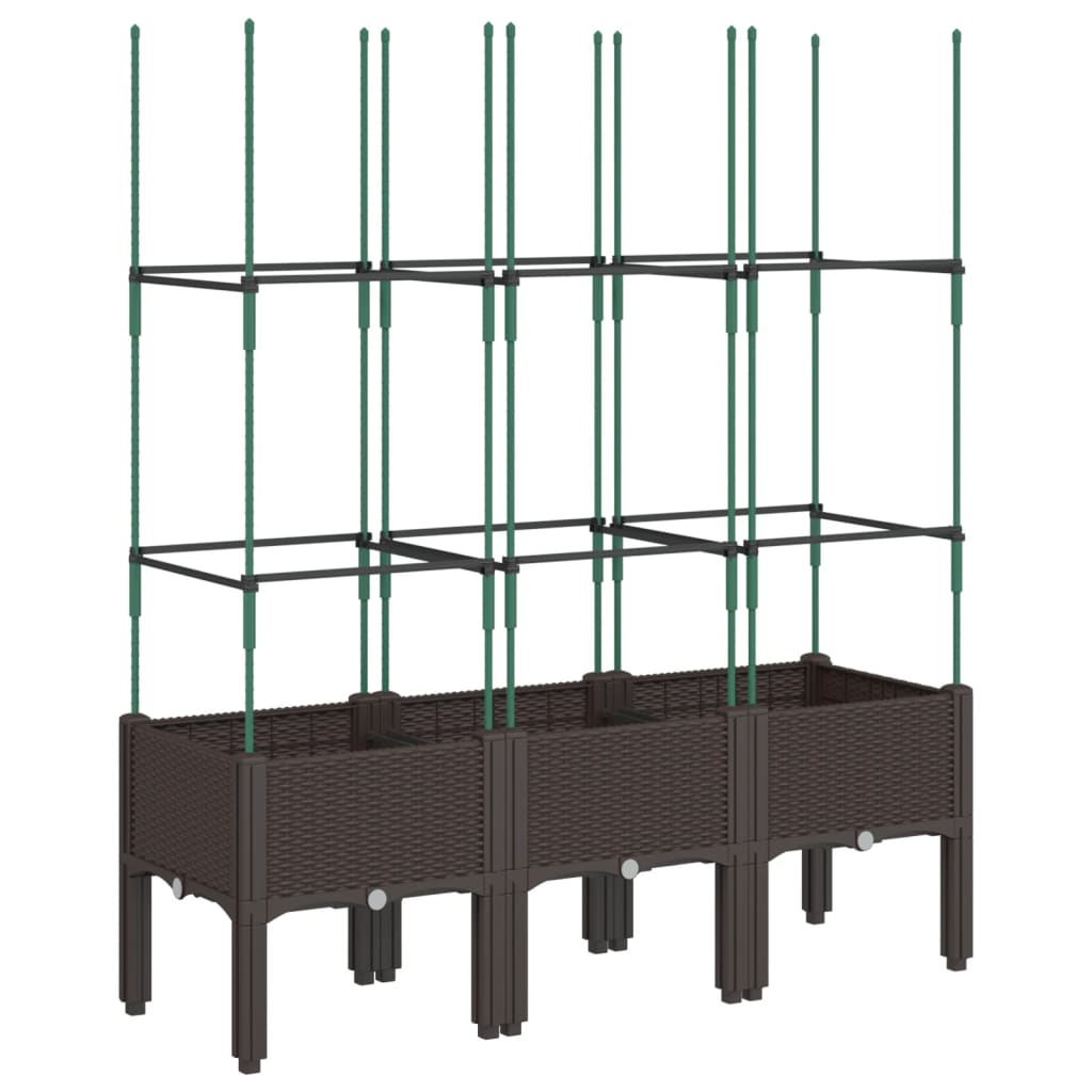 Vrtna sadilica s rešetkom smeđa 120 x 40 x 142,5 cm PP