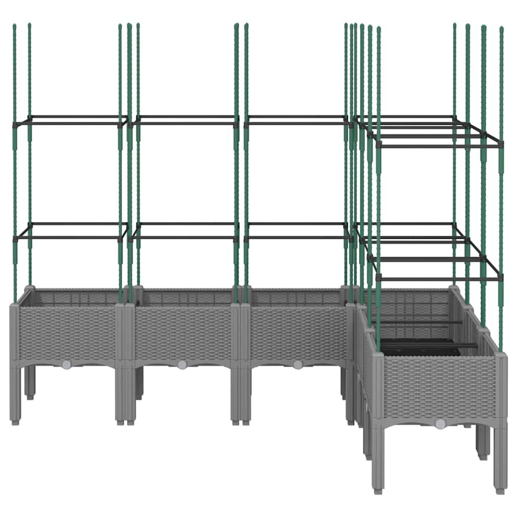 Vrtna sadilica s rešetkom svjetlosiva 120x120x142,5 cm PP