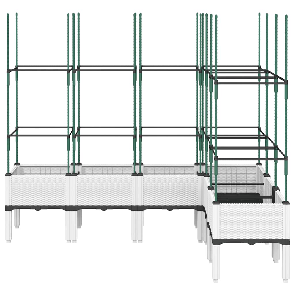 Vrtna sadilica s rešetkom bijela 160 x 120 x 142,5 cm PP