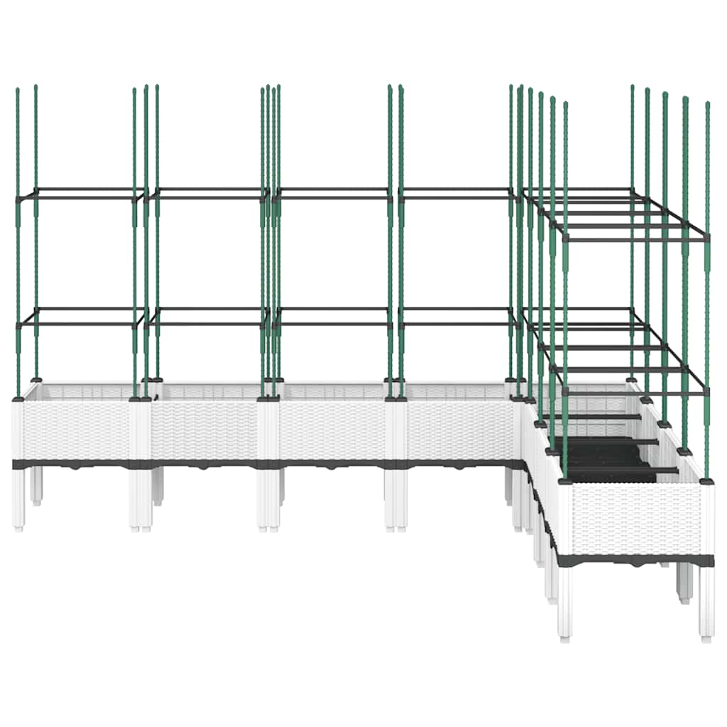 Vrtna sadilica s rešetkom bijela 200 x 160 x 142,5 cm PP