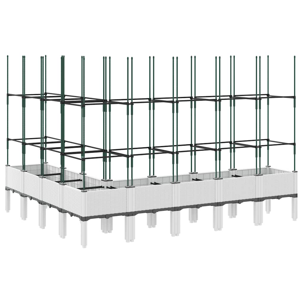 Vrtna sadilica s rešetkom bijela 200 x 160 x 142,5 cm PP