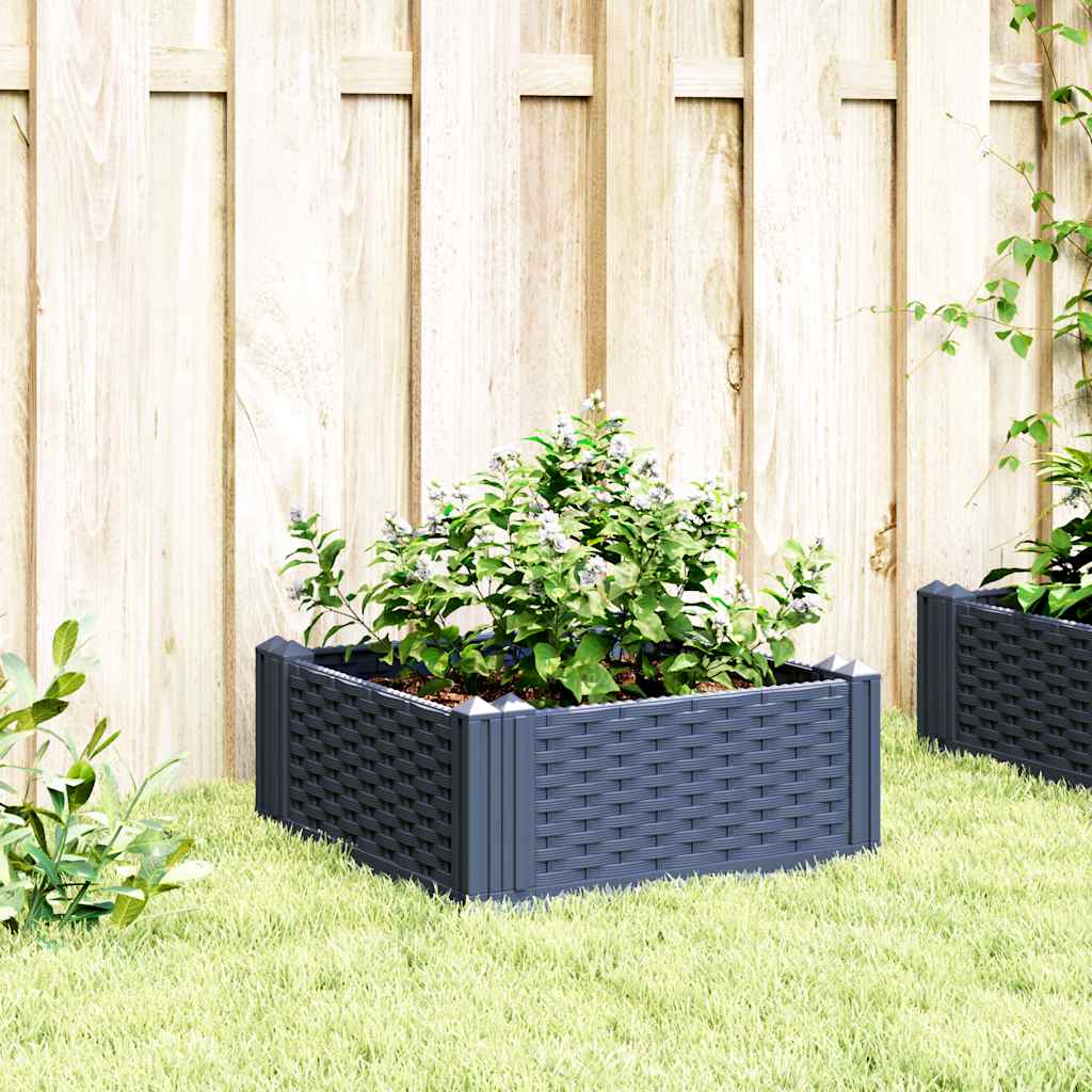 Vrtna sadilica s klinovima plava siva 42,5 x 42,5 x 28,5 cm PP